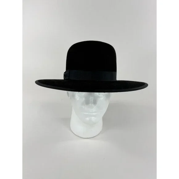 Amish Man Handmade Wool Felt Fur Hat Authentic Amish Man's Hat Lanc PA 7-1/4